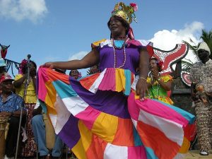 Woman dancing Congo in the "Festival of Diablos y Congos"